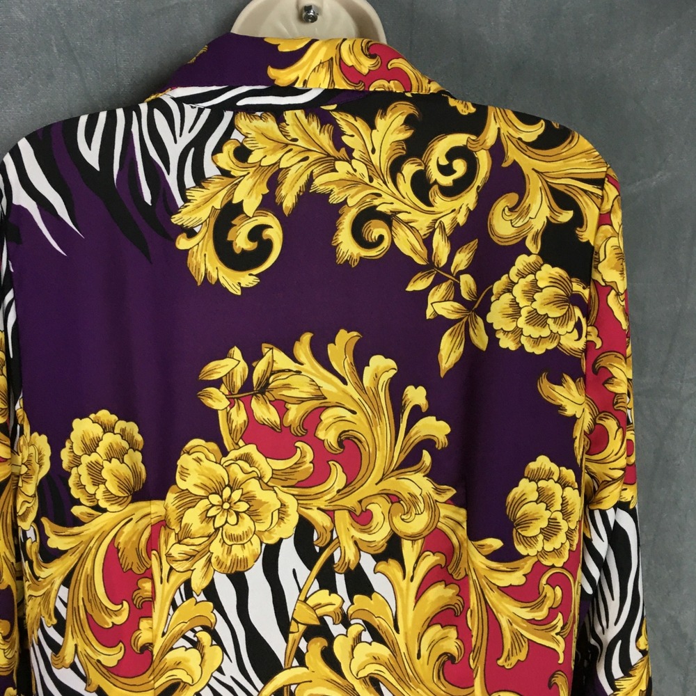 7th Ave New York & Company Maxi Dress Purple M Baroque Slip Twist Maximalist - Picture 16 of 16